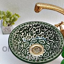 Ceramic bowl vessel sink bathroom Ceramic Handmade Painted Moroccan Washbasin