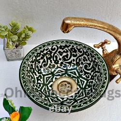 Ceramic bowl vessel sink bathroom Ceramic Handmade Painted Moroccan Washbasin