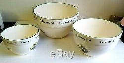 Certified International Mixing Bowls Vintage Retro Set 3 Serving Ceramic L M S