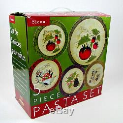 Certified International SIENA 5Pc Pasta Bowl Serving Set Susan Winget MIB
