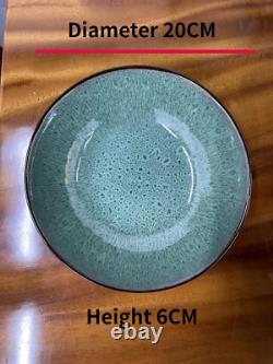 Chinese Style Retro Green Ceramic Bowl Household Noodle Bowl Ramen Dish Bowl