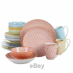 Colourful Dinner Set Ceramic Porcelain Crockery Dinning Set Plates Bowls Mugs