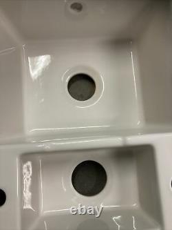 Cooke & Lewis Burbank Gloss White Ceramic 1.5 Bowl Sink & drainer