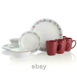 Corelle 32-Piece Glass Nordic Bloom Dinnerware Set Service for 8 / FREE SHIPPING