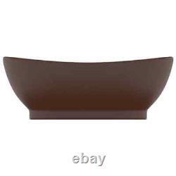 Counter Top Basin Oval Coloured Ceramic Bathroom Sink Wash Bowl Overflow