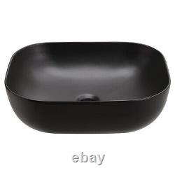 Countertop Wash Basin Ceramic Deep Large Single Bowl Kitchen Sink Basket Waste