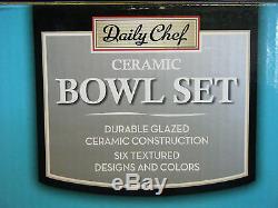 Daily Chef Six Textured Bowl Set New