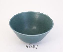 Dark Turquoise Ceramic Bowl Gunnar Nylund Rörstrand Mid 20th Century