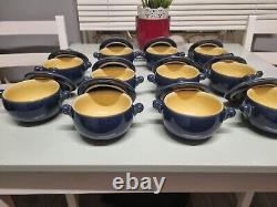 Denby Cottage Blue Lidded Soup Bowls x11