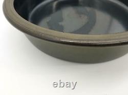 Edith Heath Ceramics Onyx/Olive Deep Serving Bowl Vintage Rim Rare Sausolito