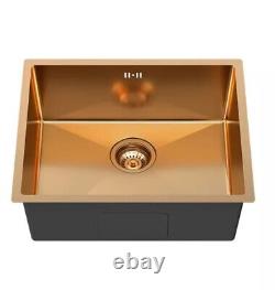 Elite Undermounted Sink 540x440x205 Brushed Copper Single Bowl Inset 1