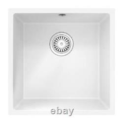 Ellsi 1.0 Bowl Inset or Undermount Gloss White Comite Kitchen Sink 440mm