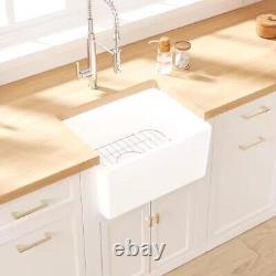 Eridanus Denbigh Crisp White Ceramic 21 in. Single Bowl Farmhouse Kitchen Sink