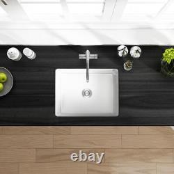 Eridanus Drop-in Kitchen Sink Undermount Single Bowl Ceramic with Basket Strainer