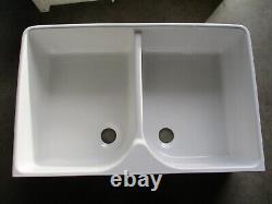 Farmhouse Ceramic Sink Double Bowl Waste Inc 2nd WW24009