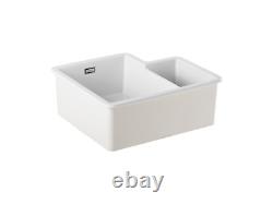 Fireclay 1.3 Bowl White Ceramic Undermount Left Hand Kitchen Sink 595mm x 522mm