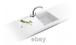 Franke Basis Polar White Kitchen Sink Single Bowl With Drainer Inset BFG 611 780