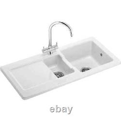 Franke Livorno Ceramic 1.5 Bowl Kitchen Sink White