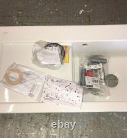 Franke MTK611LW Mythos Single Bowl Ceramic Sink in White with Left Hand Drainer