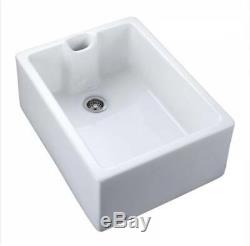 GOSINK8 Gourmet Kitchen Sink RAK Ceramic 1 Bowl Weir Overflow 595x455mm White