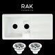 Genuine RAK 1.5 Bowl Ceramic Kitchen Sink FREE Basket Strainer Wastes GOSINK1V2