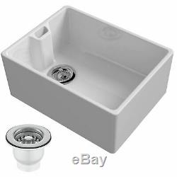 Graded Reginox Belfast 600mm 1.0 Bowl White Gloss Ceramic Kitchen Sink & Waste