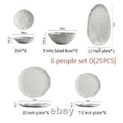 Granite Ceramic Food Plates Dish Tableware Rice Salad Bowls Porcelain Dinnerware