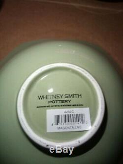 HTF Whitney Smith Pottery/ Magenta-Set/8 Lotus Flower Nesting Bowls-Celedon-NEW