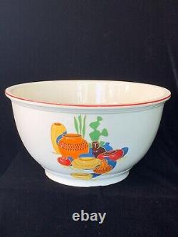 Homer Laughlin Kitchen Kraft Ovenserve Mexicana Mixing Bowl 10 1/2 Red Band
