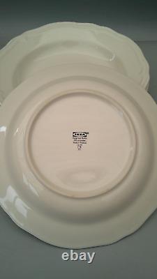 Ikea ARV White set six scalloped rim Pasta Soup Bowls