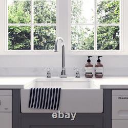 Intermediate Gloss White 500x400x145 Ceramic Belfast Butler Kitchen Sink & Waste