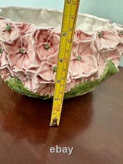 Intrada Italy Pink Green Hydrangea Flowers Art Soup Tureen Bowl Italian Lid EUC