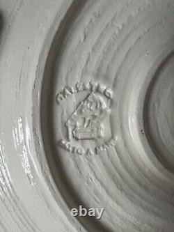 Italian hand made clay plates & bowls Casa Virginia, white & green, rrp £285