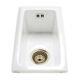 KAstini Hampton 50 0.5 Bowl White Ceramic Undermount Kitchen Sink & Bronze Waste