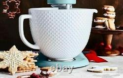 KitchenAid 5 Quart White Hobnail Ceramic Bowl (KSM2CB5THB) for Stand Mixer NEW