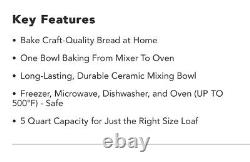KitchenAid Bread Bowl with Baking Lid Grey Speckled KSM2CB5B New