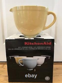 Kitchen Aid Mixer Ceramic Batter Bowl, Majestic Yellow, Attachment Accessory BNIB