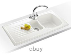 Kitchen Sink Franke Ceramic White Elba ELK651 1.5 Bowl Sink Villeroy & Boch