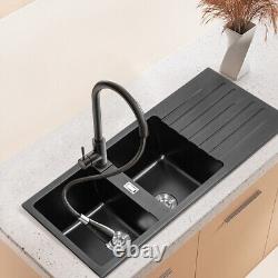 Kitchen Wash Bowls 1/2 Stone Resin Undermount Rectangular Sink Vanity 550-1160mm