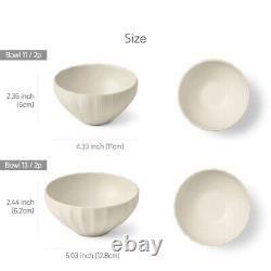 KwangJuYo Seashell Series Ivory Rice & Soup Bowl 4p Set Ceramic Korean Food