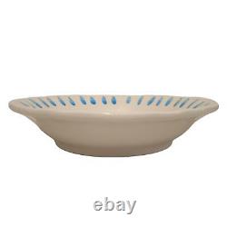 LES OTTOMANS Palm Tree Bowl Set Of Three White & Blue Ceramic 22cm NEW