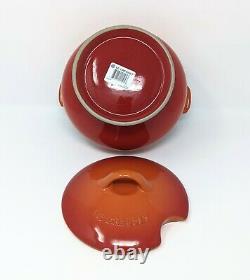 LE CREUSET Soup Set, Volcanic Flame Orange Serving Bowl with Lid & 4 Bowls NEW