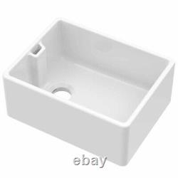 LSC Belfast 595 1.0 Bowl Fireclay Ceramic Kitchen Sink & Chrome Waste