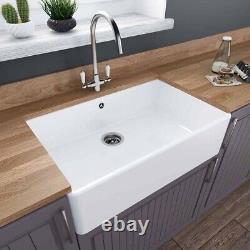 LSC Butler 795 1.0 Bowl Fireclay Ceramic Kitchen Sink & Chrome Waste
