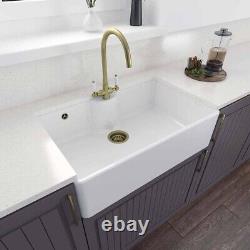 LSC Butler 795 TL 1.0 Bowl Fireclay Ceramic Kitchen Sink & Bronze Waste