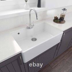 LSC Butler 795 TL 1.0 Bowl Fireclay Ceramic Kitchen Sink & Chrome Waste