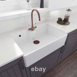 LSC Butler 795 TL 1.0 Bowl Fireclay Ceramic Kitchen Sink & Copper Waste