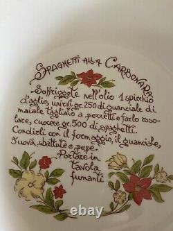 La Primula ITALY Large Spaghetti Serving Bowl and 6 Spaghetti recipe Bowls FAB