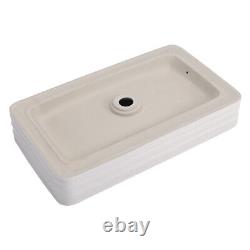 Large Bathroom Basin Sink Rectangular Hand Wash Countertop Ceramic Bowl Vanity