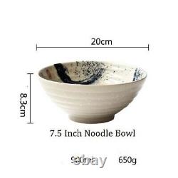 Large Bowl Ramen Retro Tableware Hat Trumpet Ceramic Soup Plate Kitchen Decors